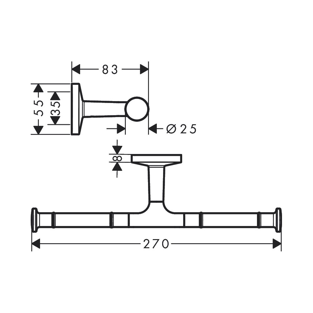 Hansgrohe 42857250 Universal Circular Double Toilet Paper Holder