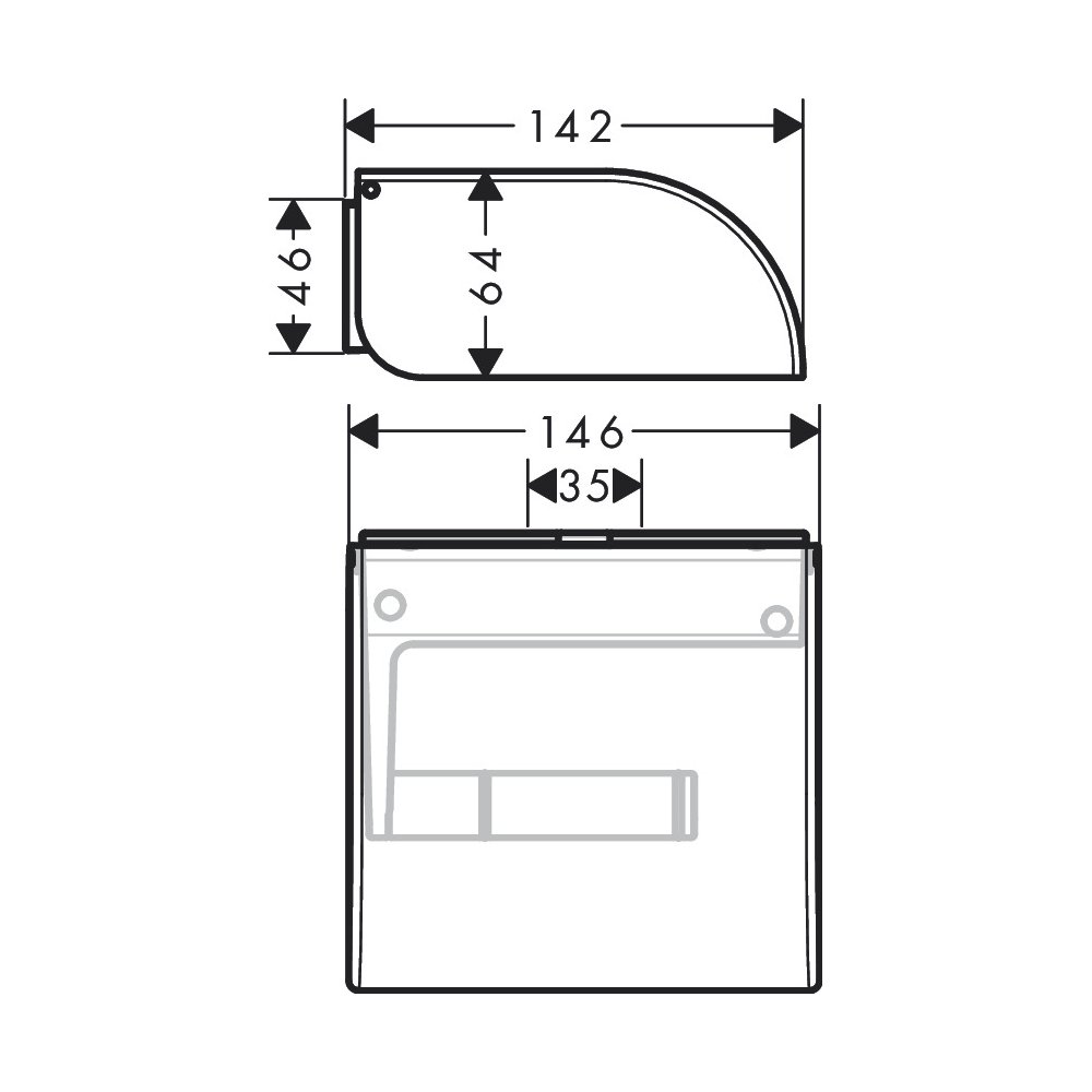 Hansgrohe 42858000 Universal Circular Roll Holder With Cover