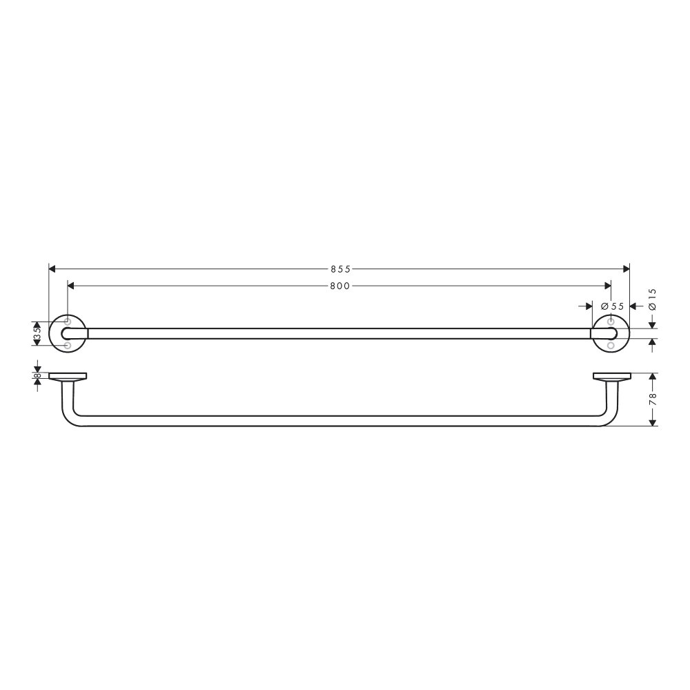 Hansgrohe 42880000 Universal Circular Towel Bar 30"