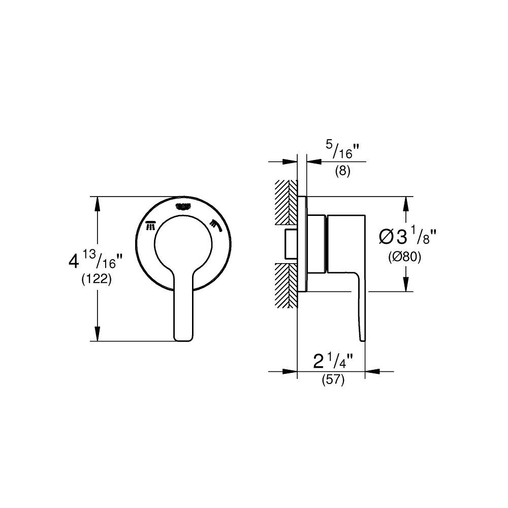 Grohe 29215001 Lineare 3 Way Diverter Chrome 2