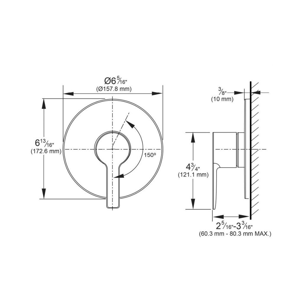 Grohe 29330000 Lineare Pressure Balance Valve Trim with Cartridge Chrome 4