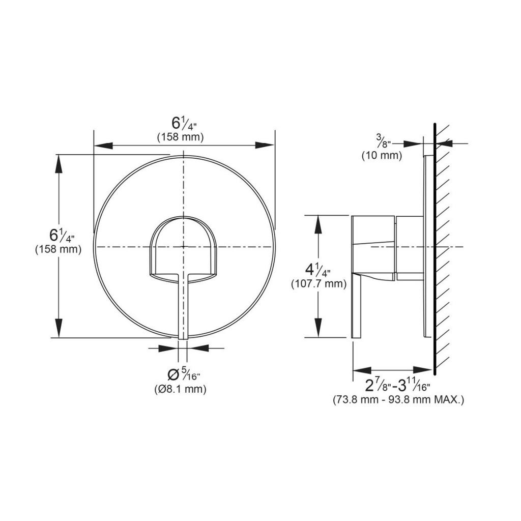 Grohe 29331003 Plus Pressure Balance Valve Trim Chrome 5