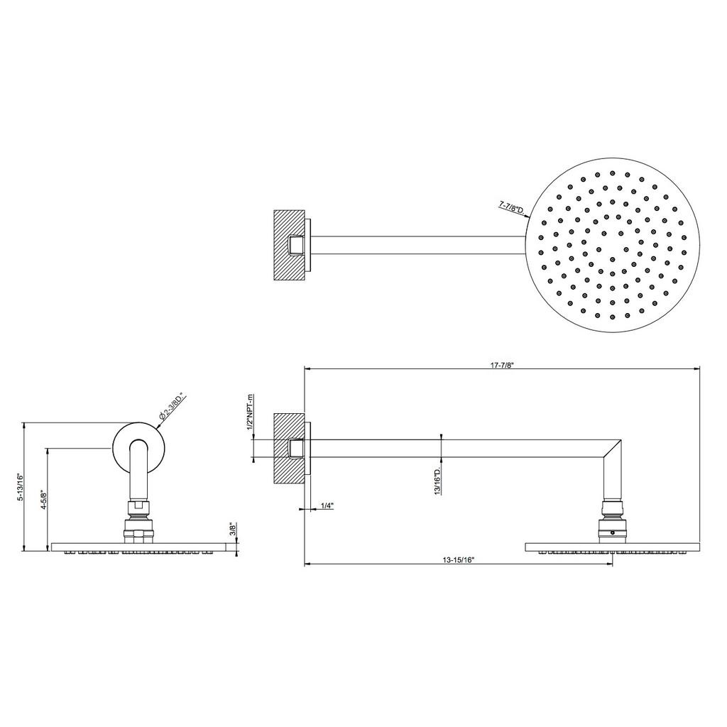 Gessi 47284 Emporio Wall Mounted Pivotable Shower Head With Arm Chrome 2