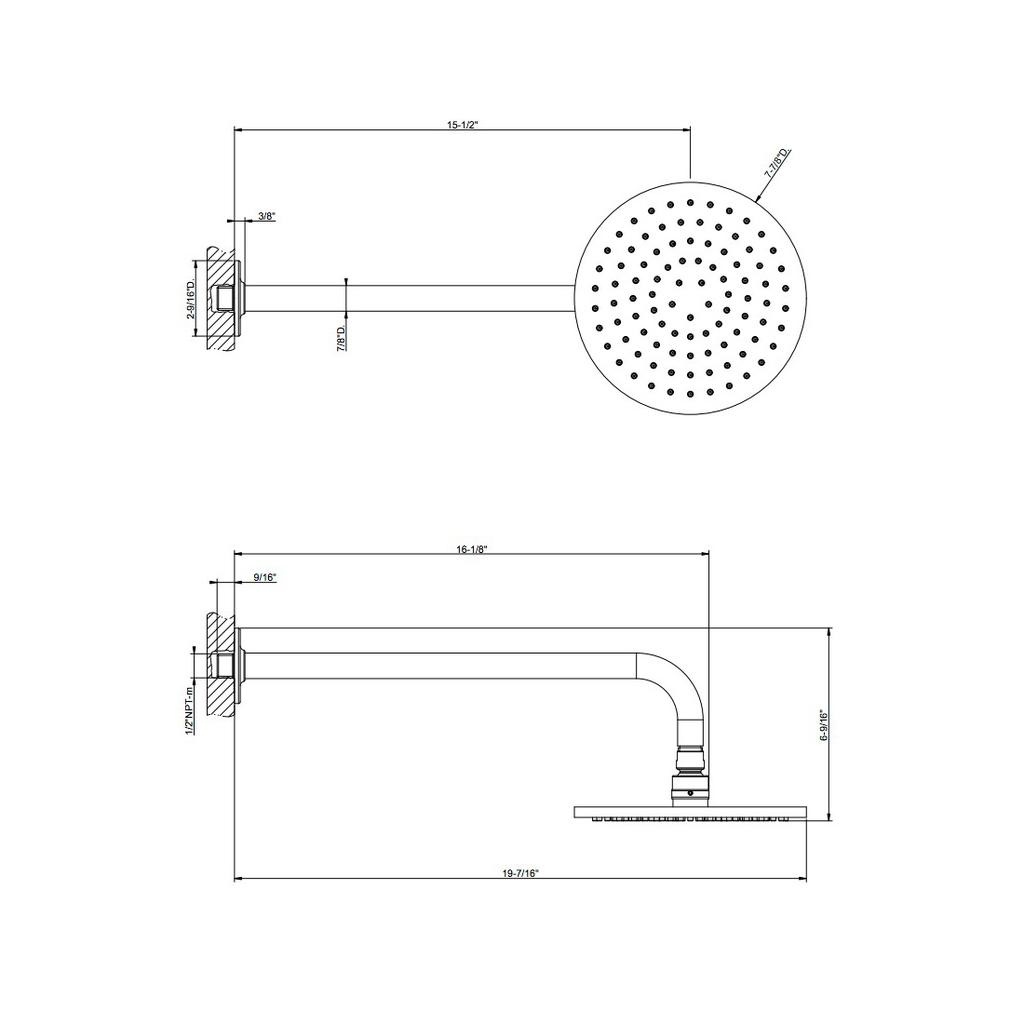 Gessi 58148 Inciso Wall Mounted Adjustable Showerhead Chrome 2