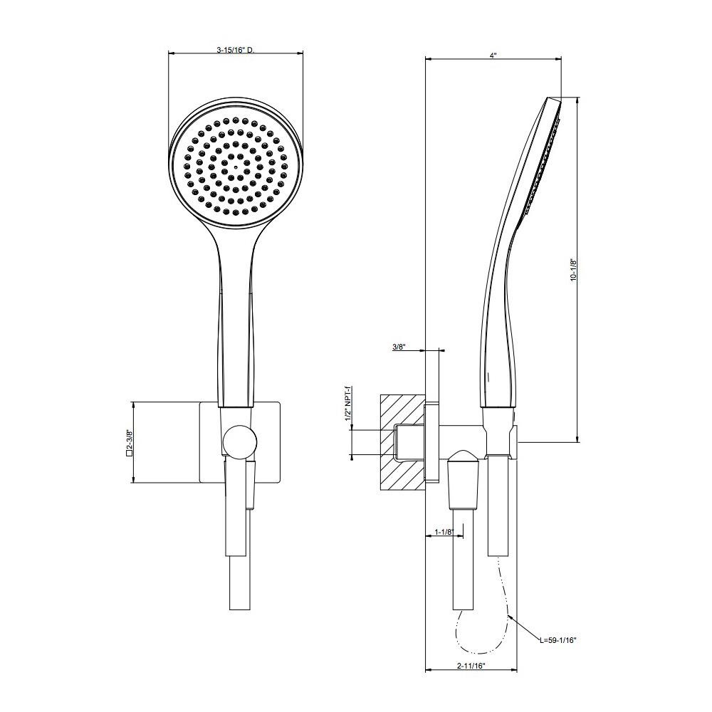 Gessi 59123 Rilievo Handshower Set Chrome 2