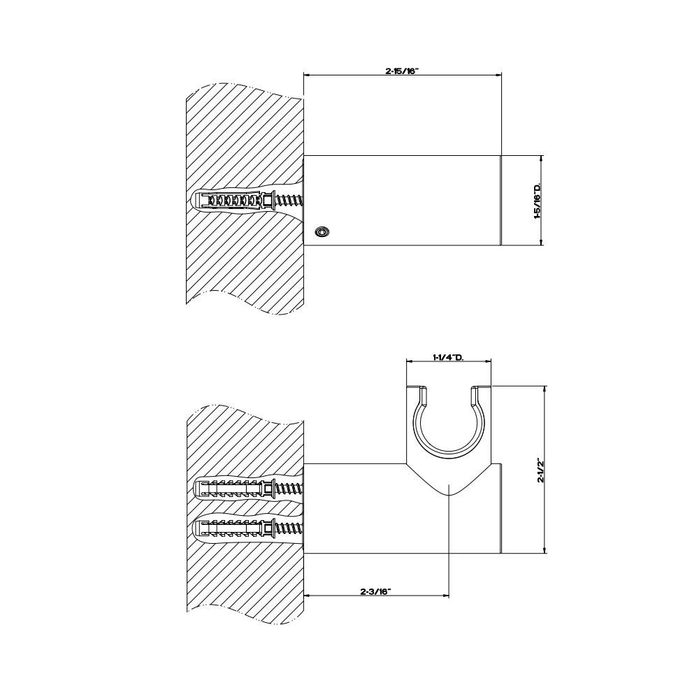 Gessi 58160 Inciso Adjustable Handshower Hook Chrome 2