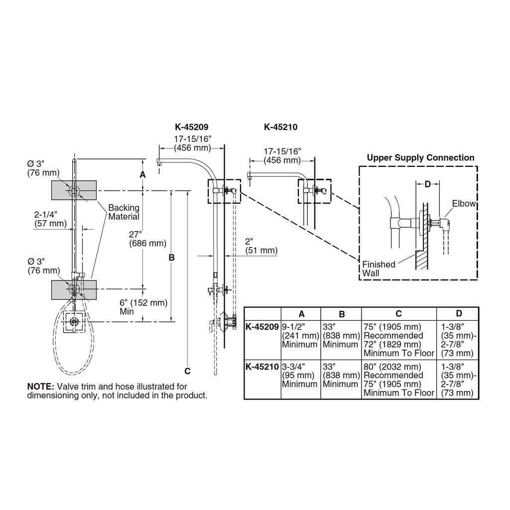 Kohler 45209-CP Hydrorail-R Arch Bath/Shower Column 5