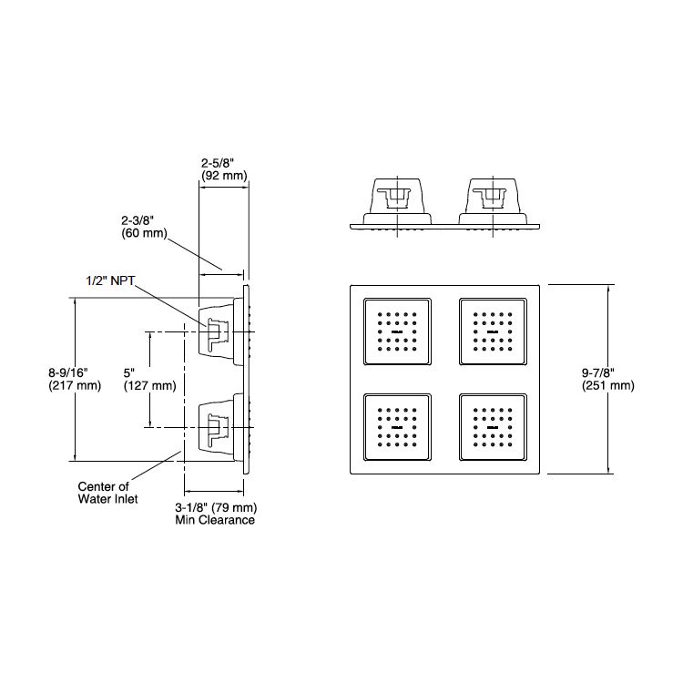 Kohler 98740-CP Watertile Overhead Shower Panel With Four 22-Nozzle Sprayheads 2