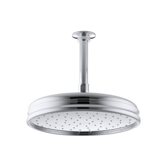 Kohler 13693-CP Traditional Round 10 Rainhead With Katalyst Air-Induction Spray 2.5 Gpm 2