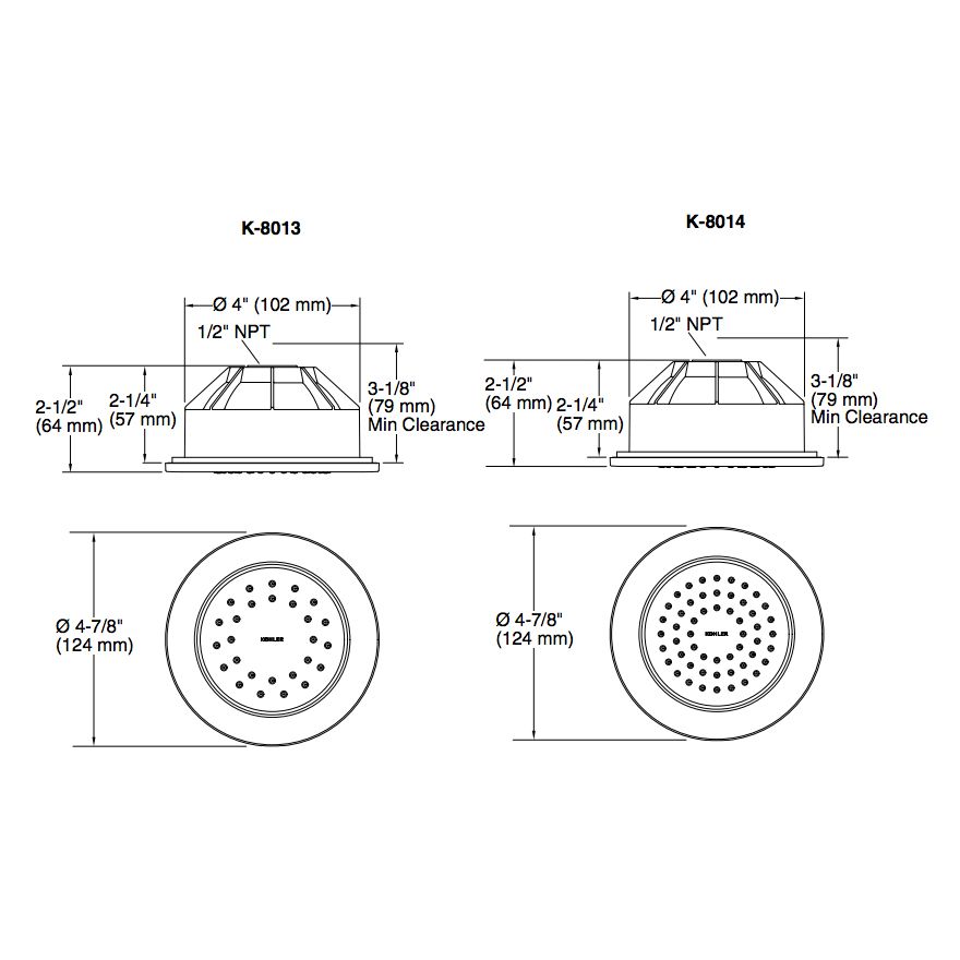 Kohler 8014-2BZ Watertile Round 54-Nozzle Body Spray With Soothing Spray 2