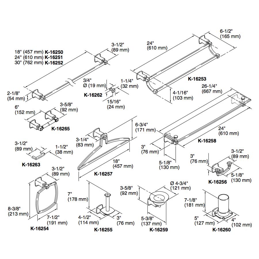 Kohler 16251-AF Margaux 24 Towel Bar 2