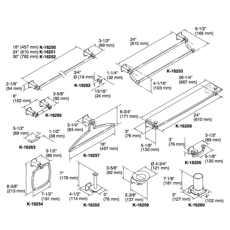 Kohler 16263-AF Margaux Pull Cabinet Hardware 2