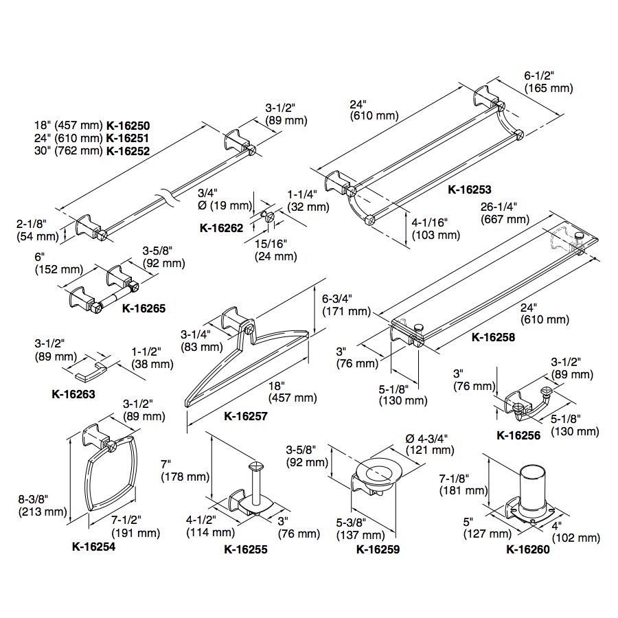 Kohler 16252-AF Margaux 30 Towel Bar 2