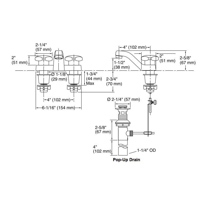 Kohler 7401-2A-CP Triton Lav Fct/Standard