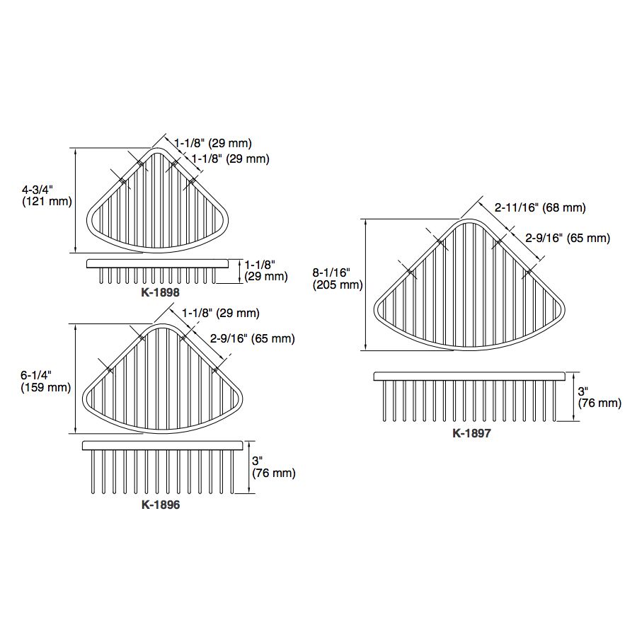 Kohler 1896-2BZ Medium Shower Basket 2