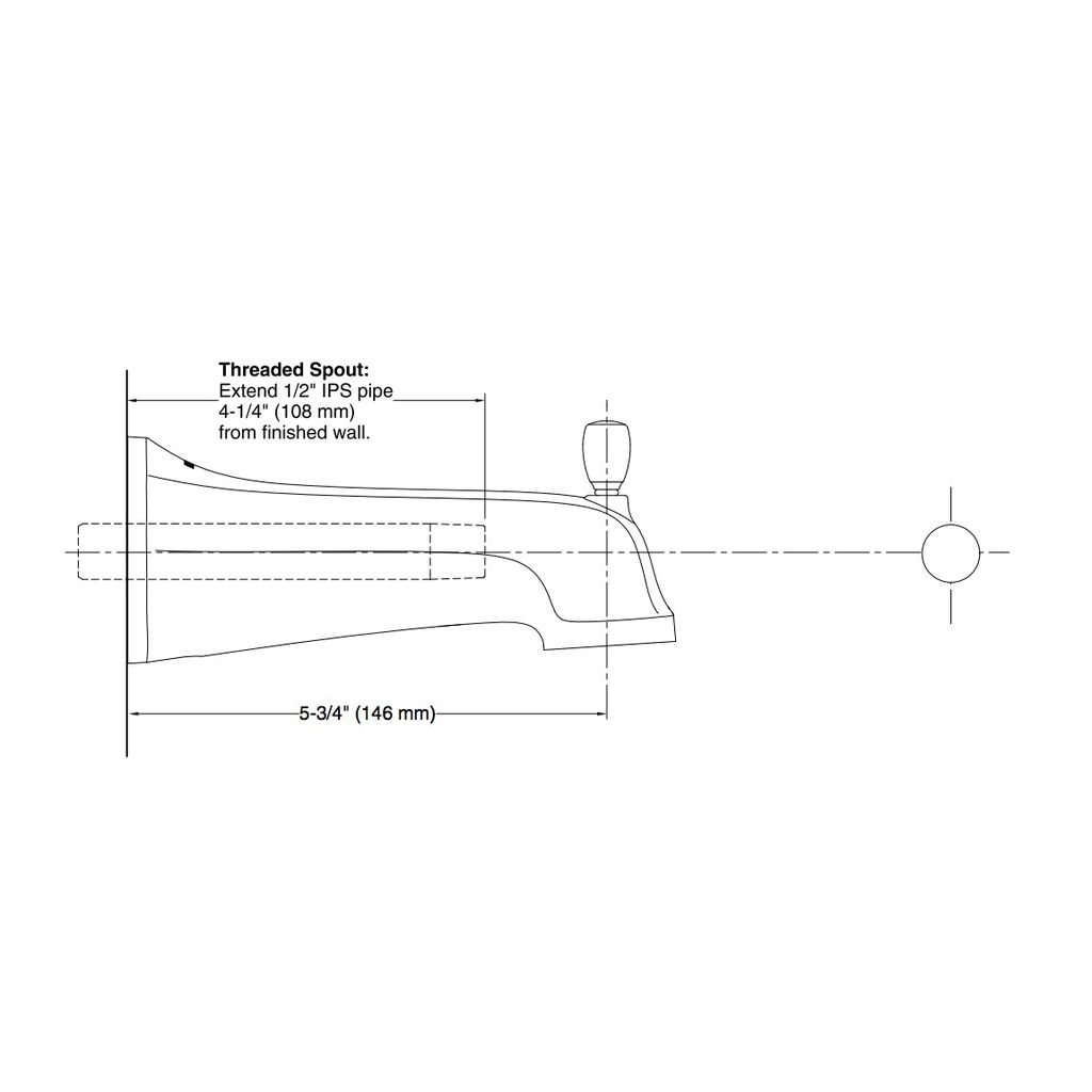 Kohler 10588-CP Bancroft Wall-Mount Diverter Bath Spout 2