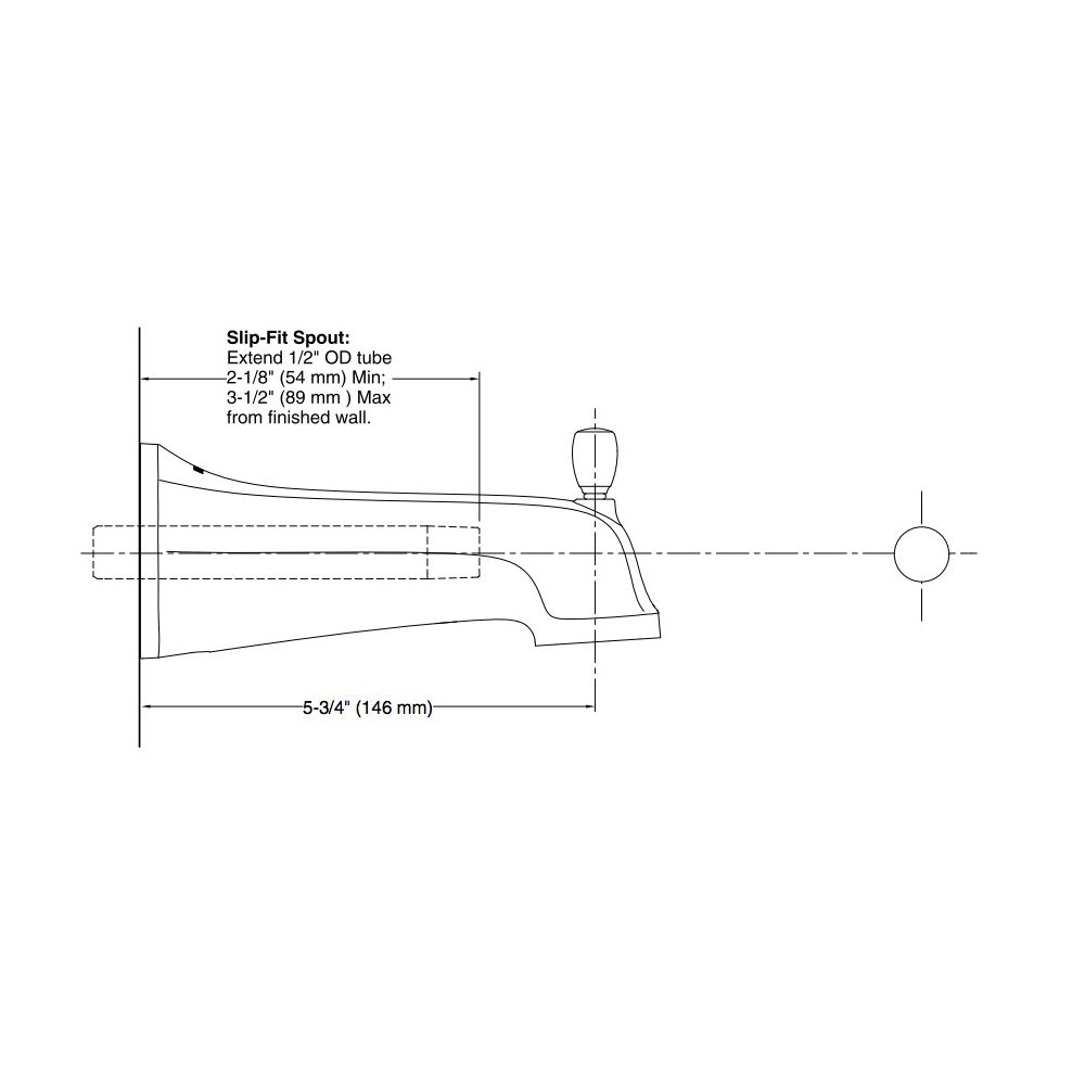 Kohler 10589-SN Bancroft Wall-Mount Diverter Bath Spout With Slip-Fit Connection 2