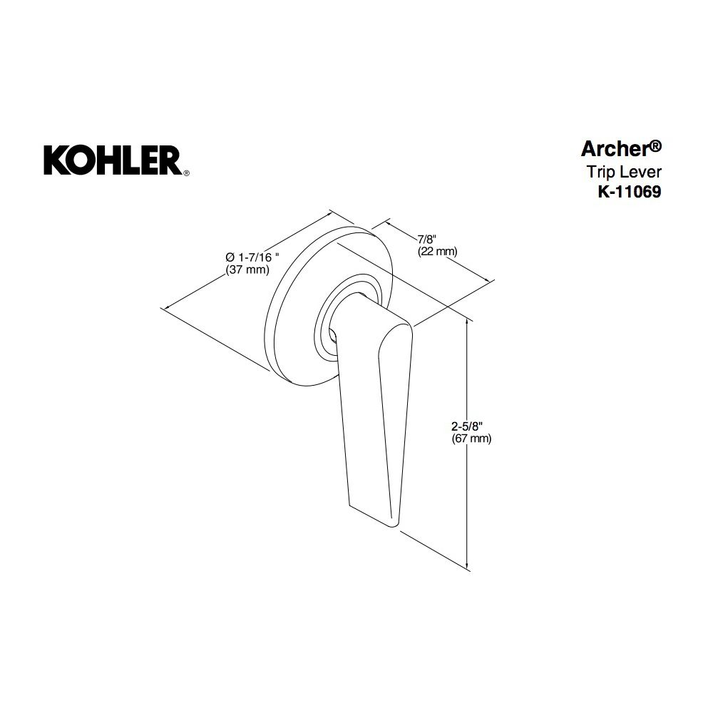 Kohler 11069-BN Archer Trip Lever 2