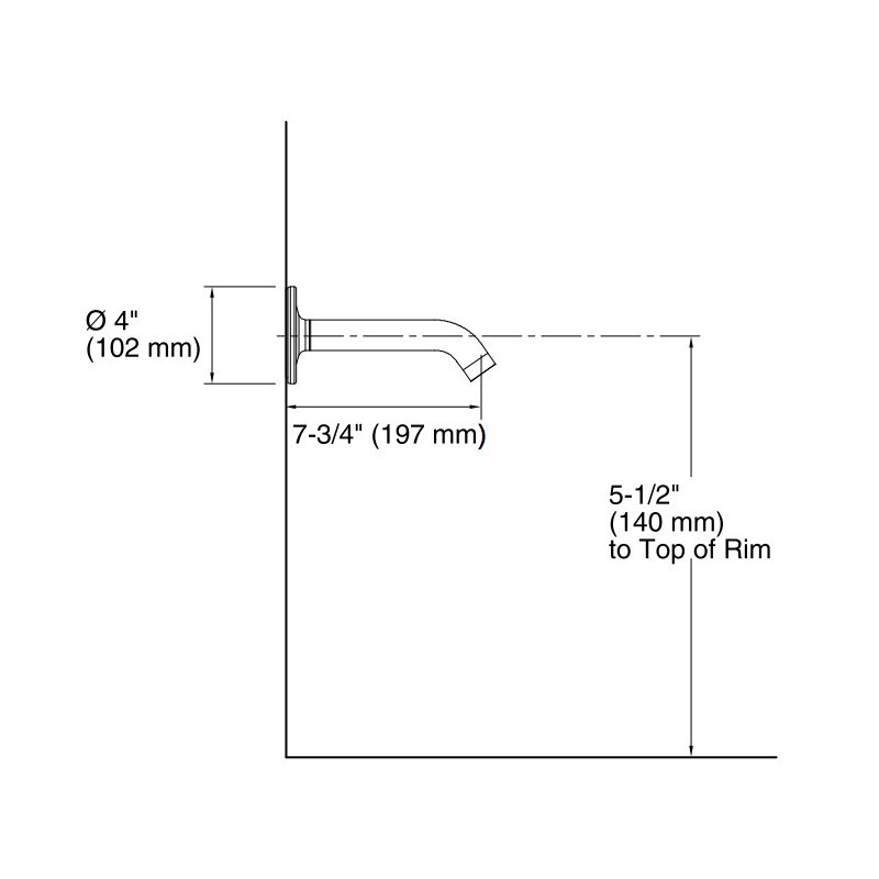 Kohler 14426-BN Purist Wall-Mount Non-Diverter Bath Spout 35-Degrees 2