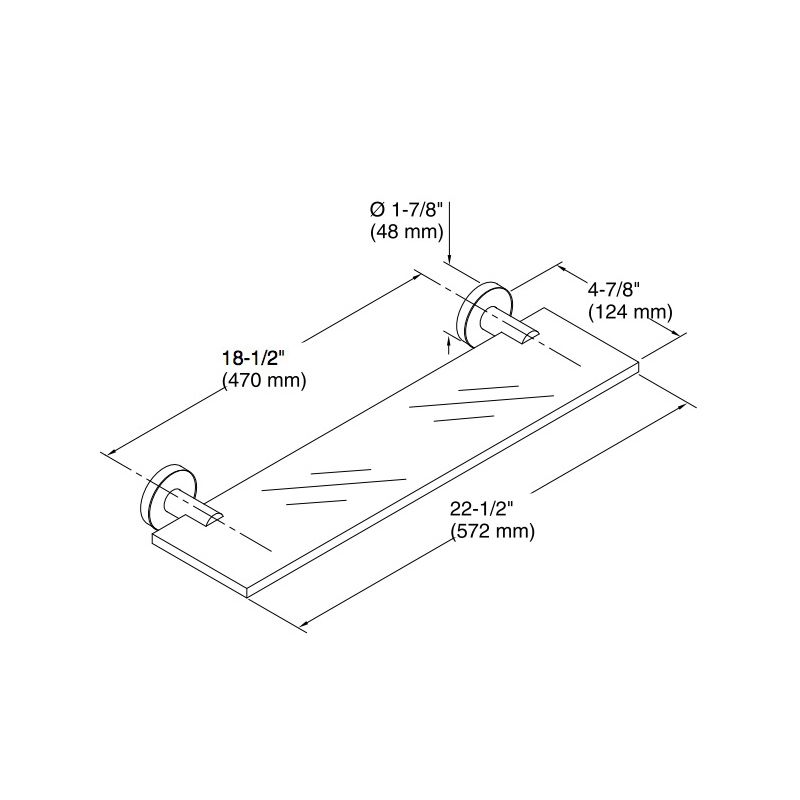 Kohler 14440-BV Purist Glass Shelf 2