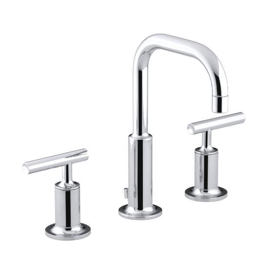 Kohler 14406-4-CP Purist Widespread Lavatory Faucet With Low Gooseneck Spout And Low Lever Handles - ONE ONLY 1