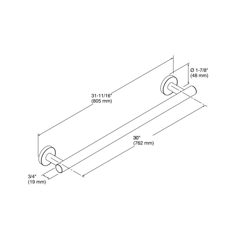 Kohler 14437-CP Purist 30 Towel Bar 2