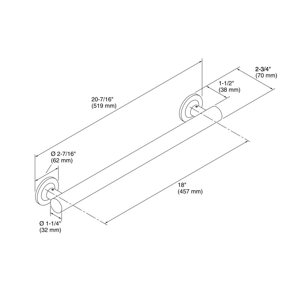 Kohler 11892-TT Purist 18 Grab Bar 2