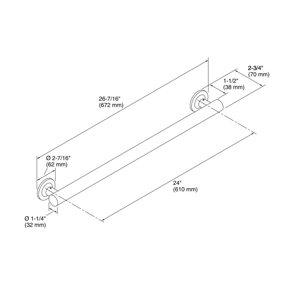 Kohler 11893-BS Purist 24 Grab Bar 2