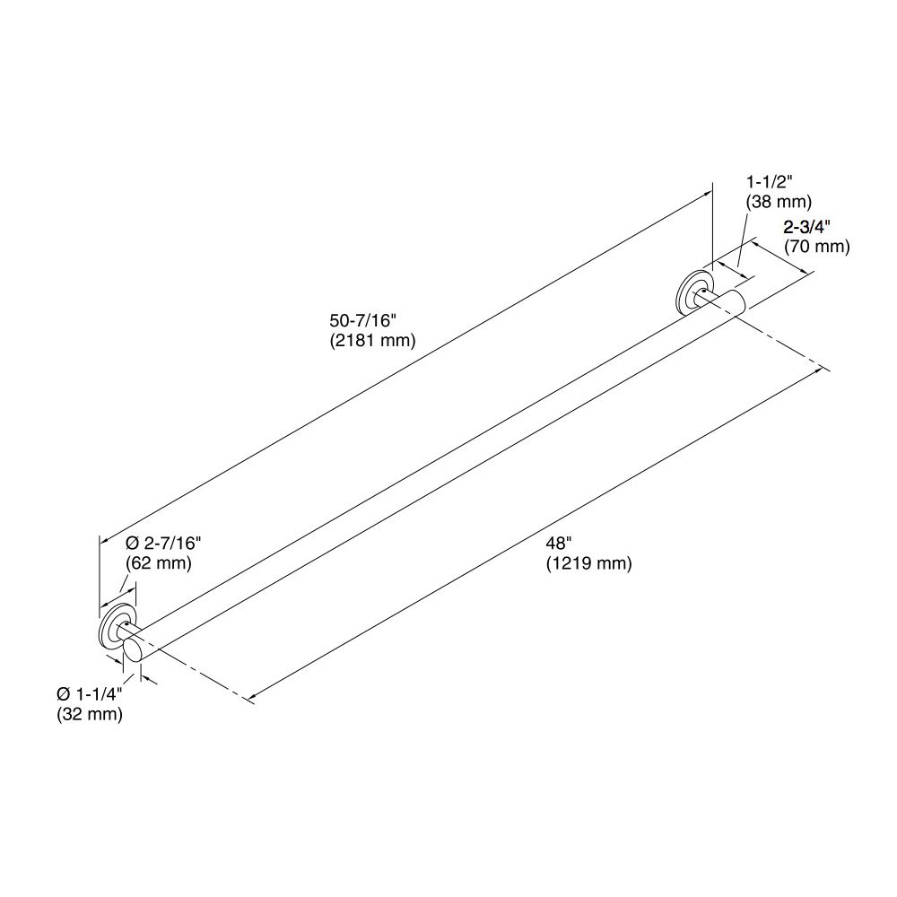 Kohler 11897-BN Purist 48 Grab Bar 2