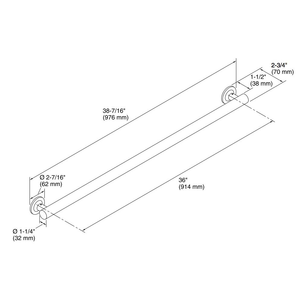 Kohler 11895-BS Purist 36 Grab Bar 2