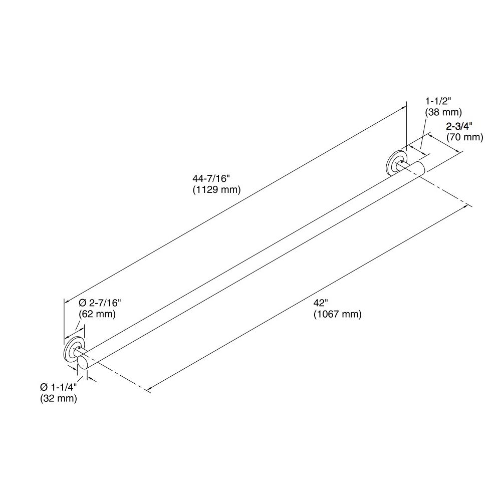 Kohler 11896-S Purist 42 Grab Bar 2