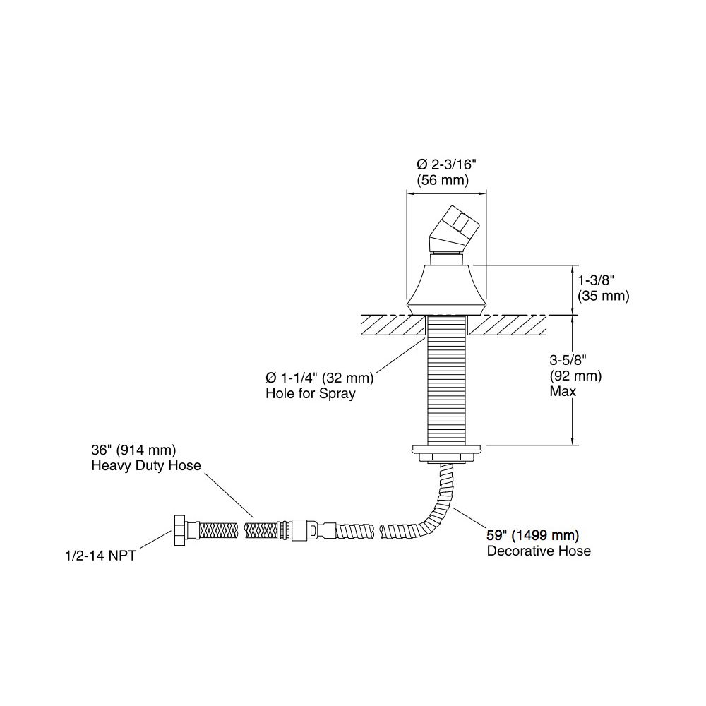 Kohler 368-2BZ Forte Deck-Mounted Handshower Holder With Hoses 2