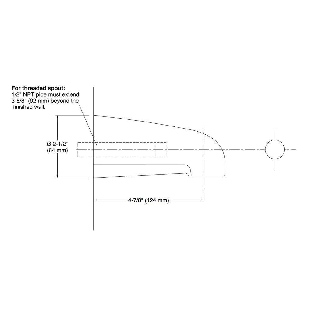 Kohler 373-2BZ Devonshire 4-7/16 Non-Diverter Bath Spout With Npt Connection 2