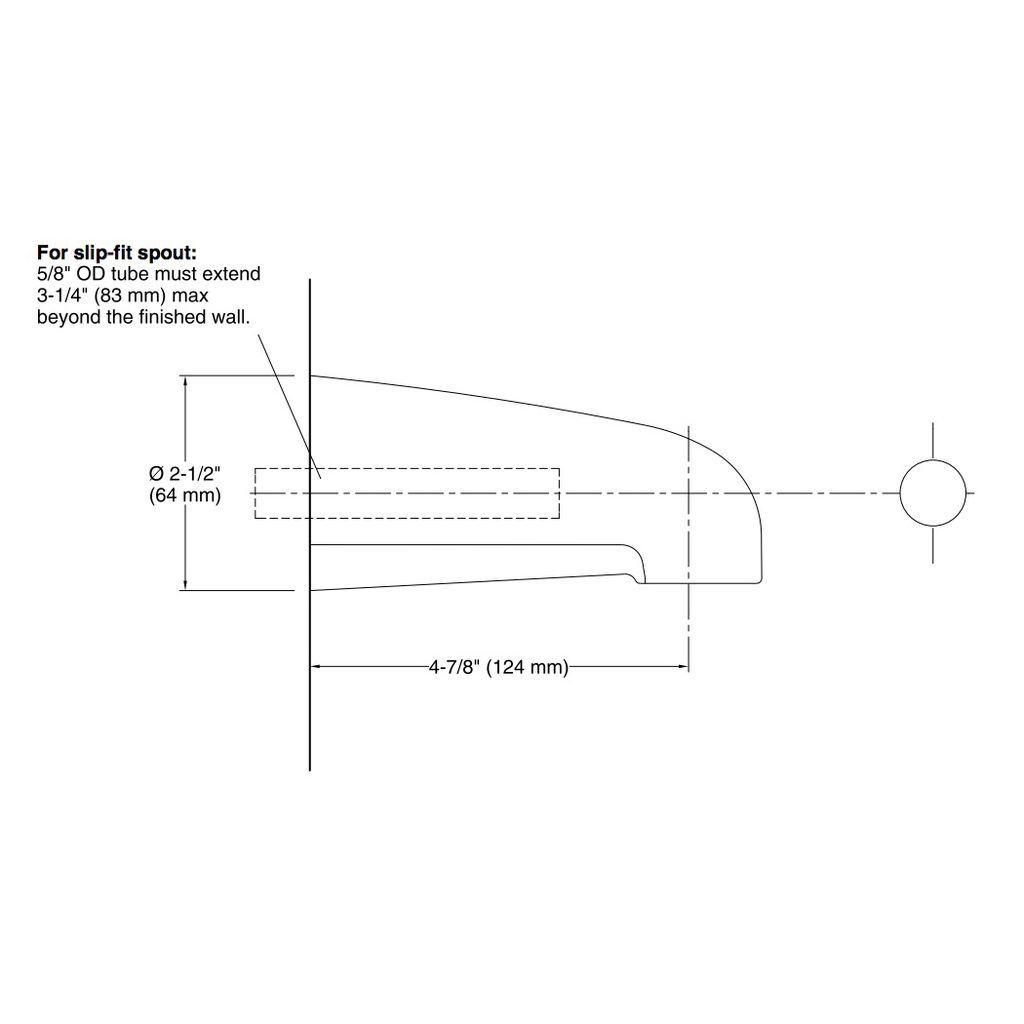 Kohler 373-S-2BZ Devonshire 4-7/16 Non-Diverter Spout With Slip-Fit Connection 2