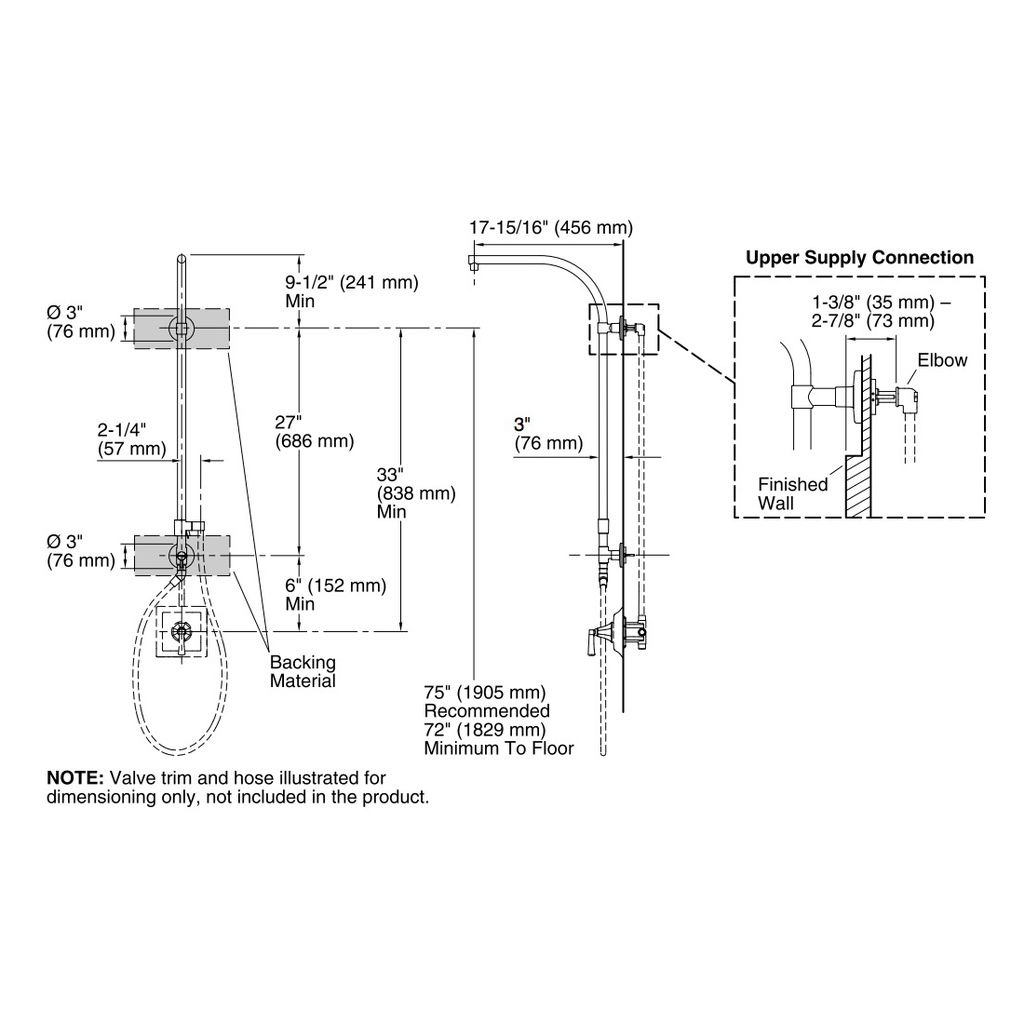 Kohler 45209-2BZ Hydrorail-R Arch Bath/Shower Column 2