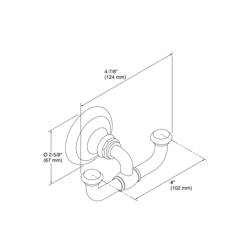 KOHLER K-72572-CP Artifacts Double Robe Hook, Polished Chrome