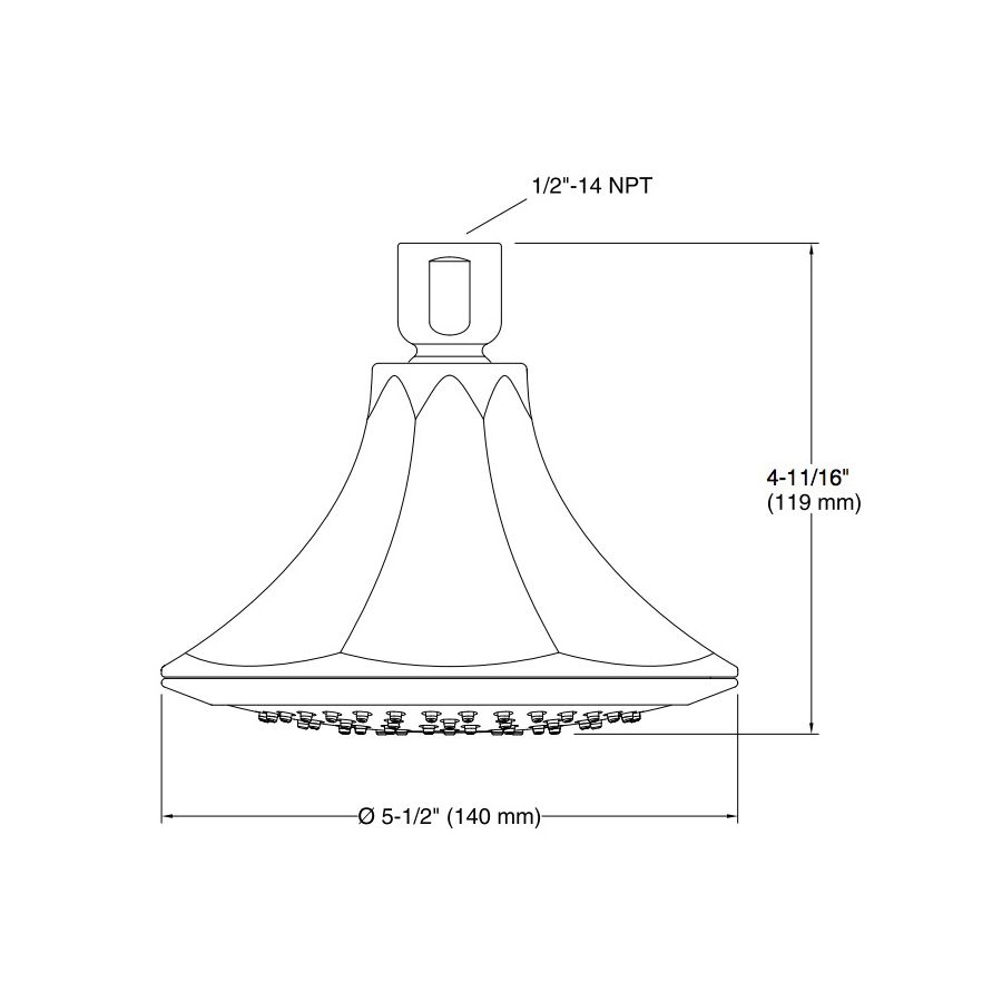 Kohler 457-AK-BN Memoirs 2.5 Gpm Single-Function Wall-Mount Showerhead With Katalyst Air-Induction Spray 2