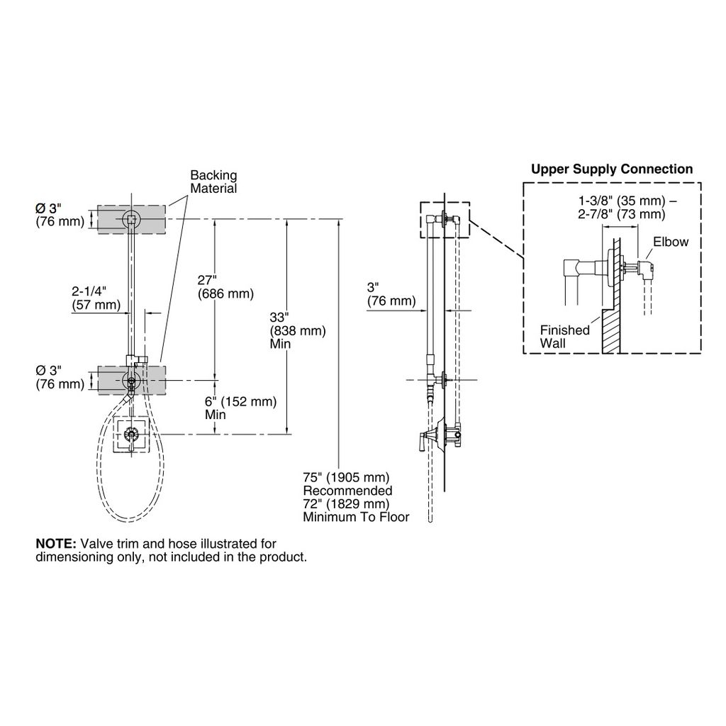 Kohler 45903-BN Hydrorail-H Bath/Shower Column 2