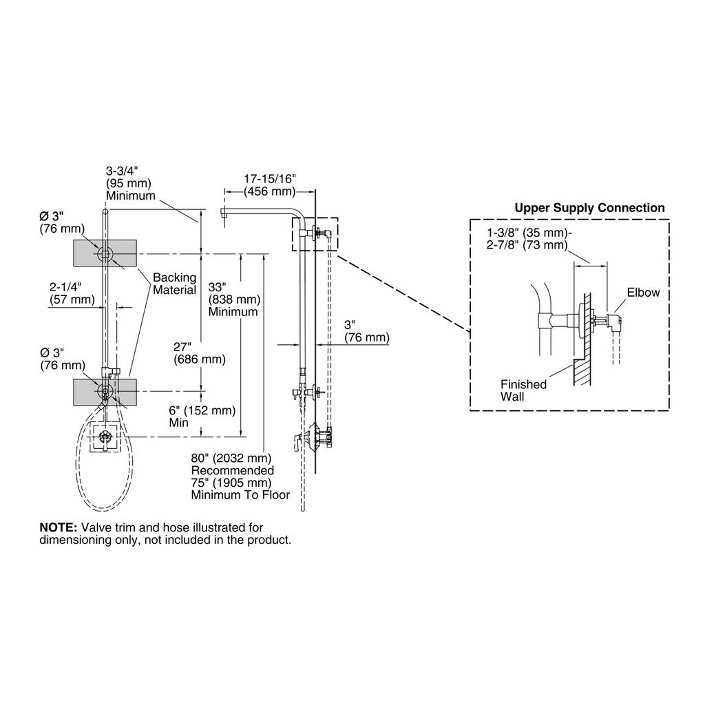 Kohler 45210-BV Hydrorail-R Beam Bath/Shower Column 2