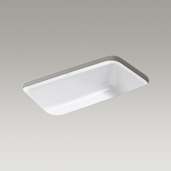 Kohler 5832-5U-0 Bakersfield 31 x 22 Undermount Single Bowl Sink 5 Holes 1