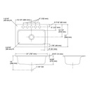 Kohler 5832-5U-0 Bakersfield 31 x 22 Undermount Single Bowl Sink 5 Holes 2