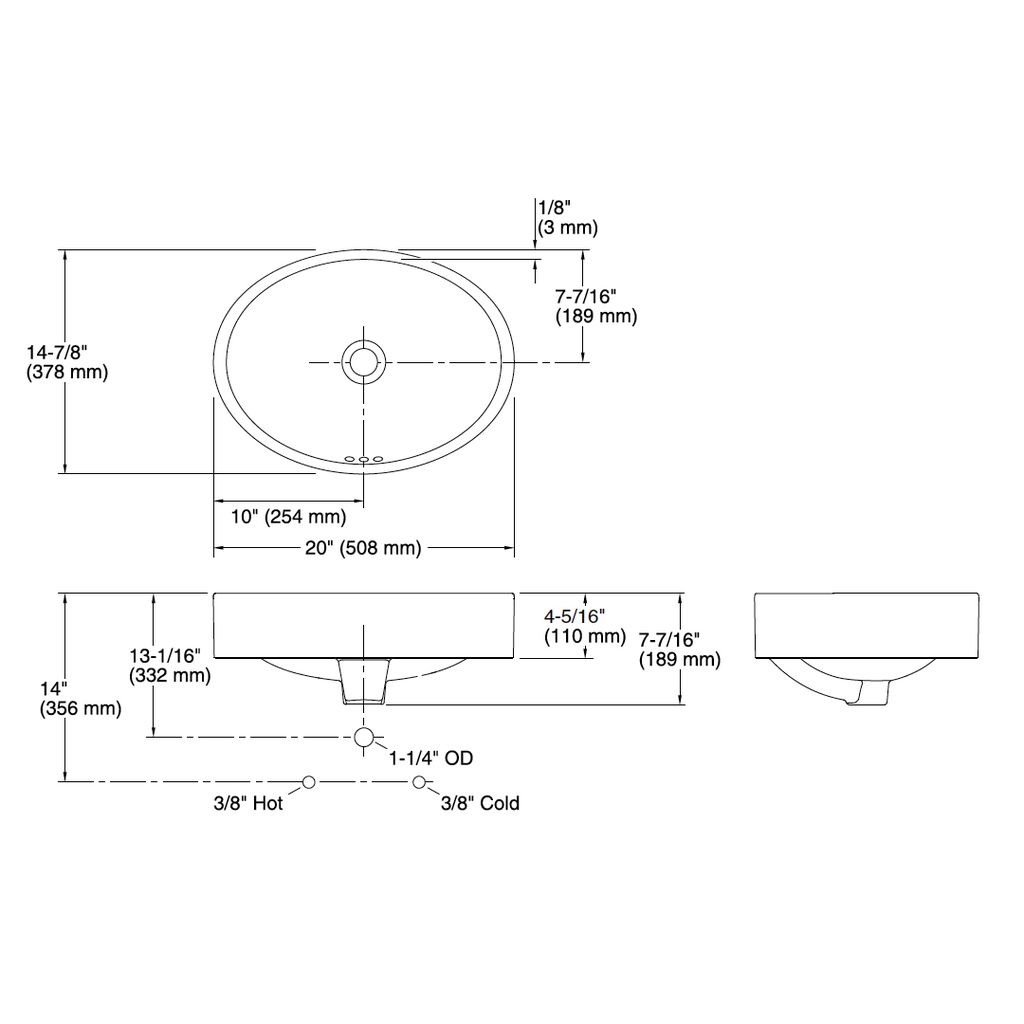 Kohler 99183-0 Vox Oval Vessel Bathroom Sink 2