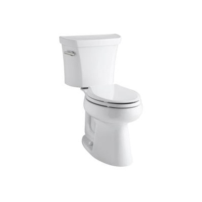 Kohler 3999-T-0 Highline Comfort Height Two-Piece Elongated 1.28 Gpf Toilet With Class Five Flush Technology Left-Hand Trip Lever And Tank Cover Locks 1