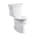 Kohler 3998-T-0 Wellworth Two-Piece Elongated 1.28 Gpf Toilet With Class Five Flush Technology Left-Hand Trip Lever And Tank Cover Locks 3