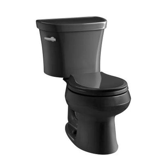 Kohler 3947-T-7 Wellworth Two-Piece Round-Front 1.28 Gpf Toilet With Class Five Flush Technology Left-Hand Trip Lever And Tank Cover Locks 3