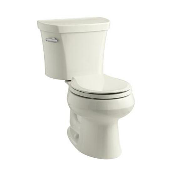 Kohler 3947-T-96 Wellworth Two-Piece Round-Front 1.28 Gpf Toilet With Class Five Flush Technology Left-Hand Trip Lever And Tank Cover Locks 3