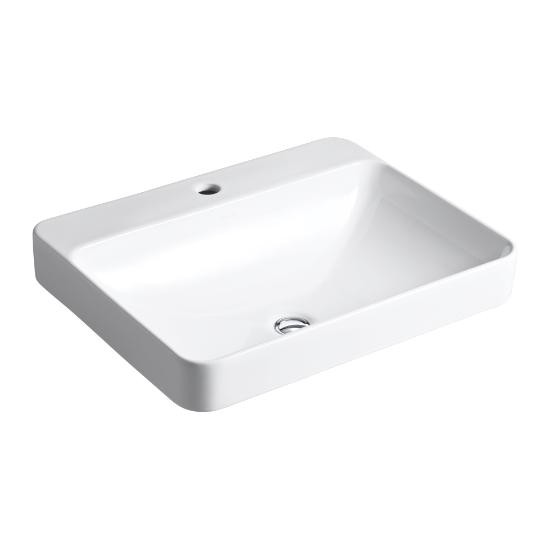 Kohler 2660-1-0 Vox Rectangle Vessel Bathroom Sink With Single Faucet Hole 3