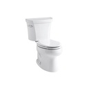 Kohler 3998-T-0 Wellworth Two-Piece Elongated 1.28 Gpf Toilet With Class Five Flush Technology Left-Hand Trip Lever And Tank Cover Locks 1