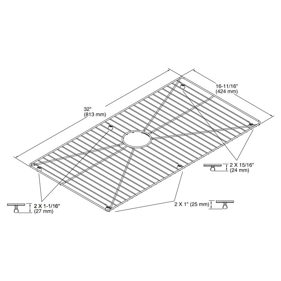 Kohler 6474-ST Vault/Strive Stainless Steel Sink Rack 32 X 16-11/16 For 36 Single-Bowl Apron-Front Sink 2