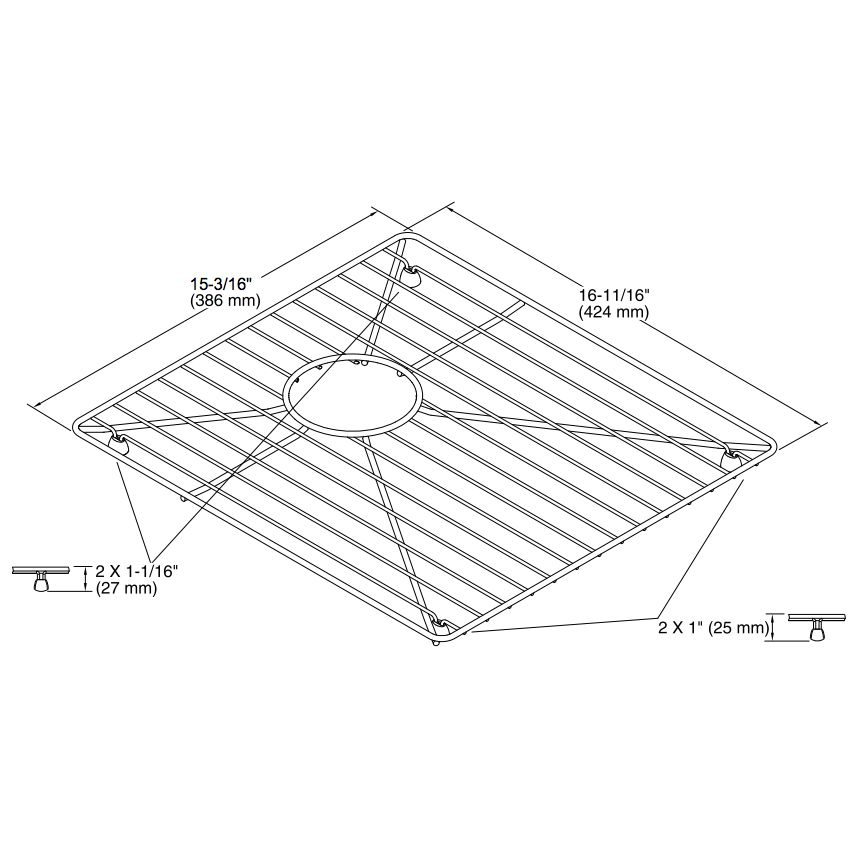 Kohler 6475-ST Vault Bottom Sink Rack For 36 Double Equal Apron Front Sink 2